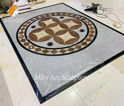 Modern Design Customized Large Round Marble Waterjet Medallions