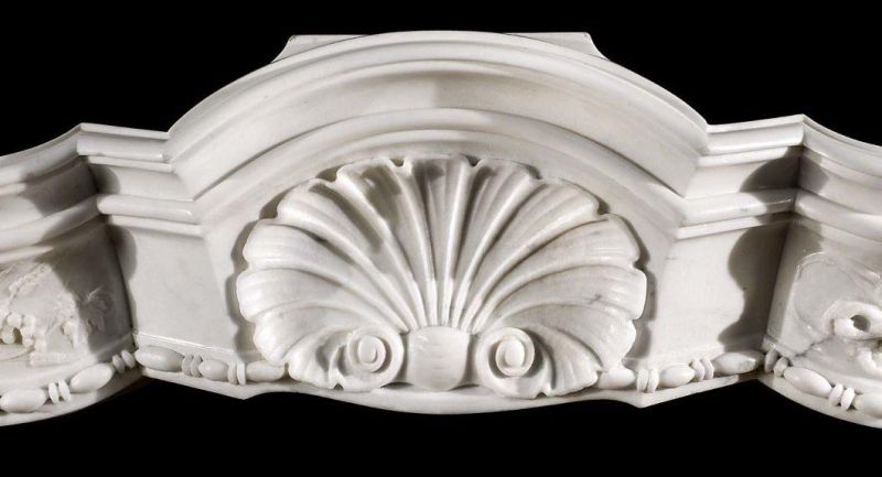 Hand Carving White Marble Fireplace Mantel for Home Decoration