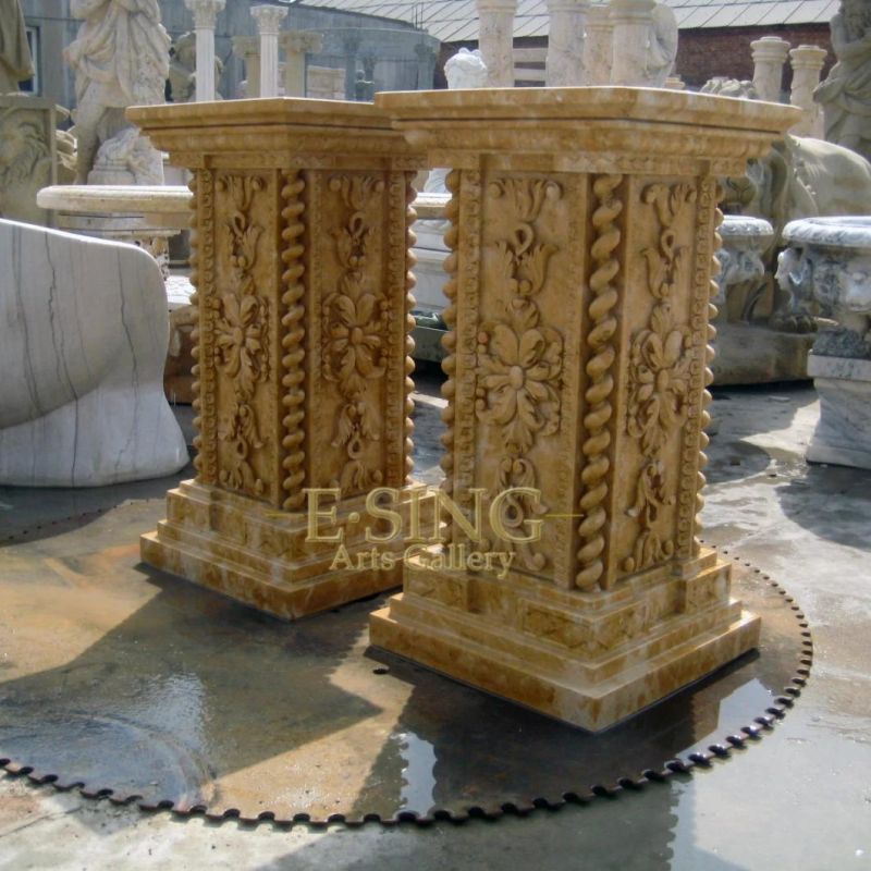 Custom Natural Stone Roman Hand Carving Marble Pillar