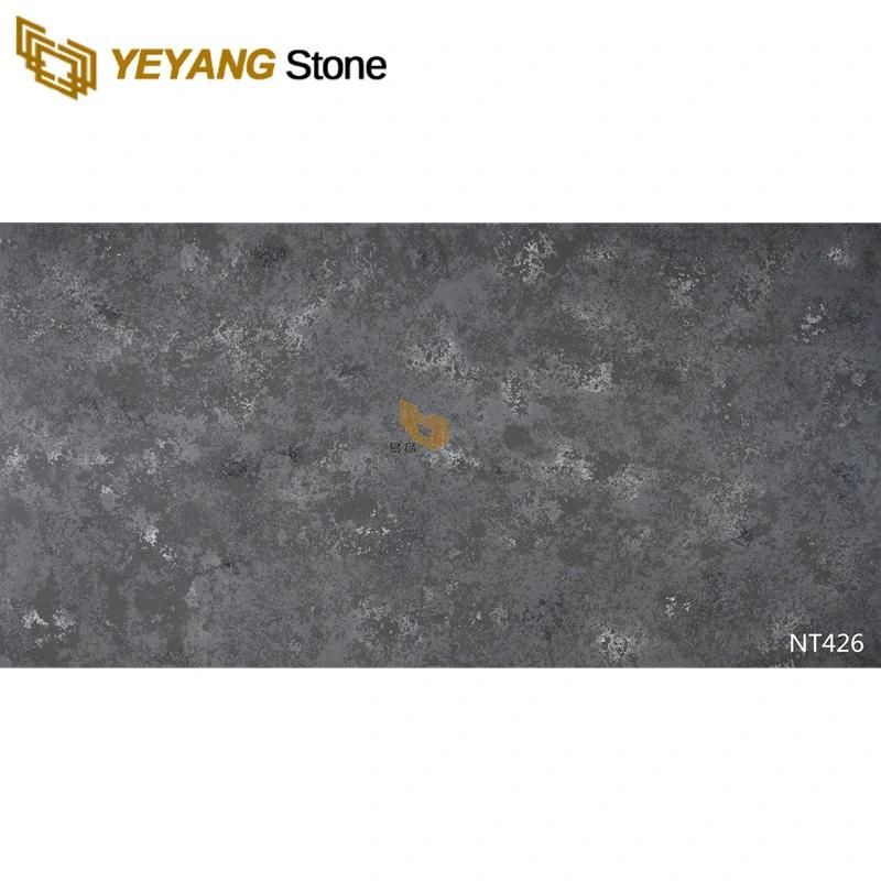 Fake Stone Concrete Look Grey Quartz Slabs for Countertops/Apartment/Kitchen/Backsplash Quartz Tiles