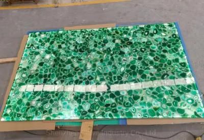 Natural Green Agate Semiprecious Stone/Slabs Translucent Wall Tiles/Panels Bar/Tops Countertops