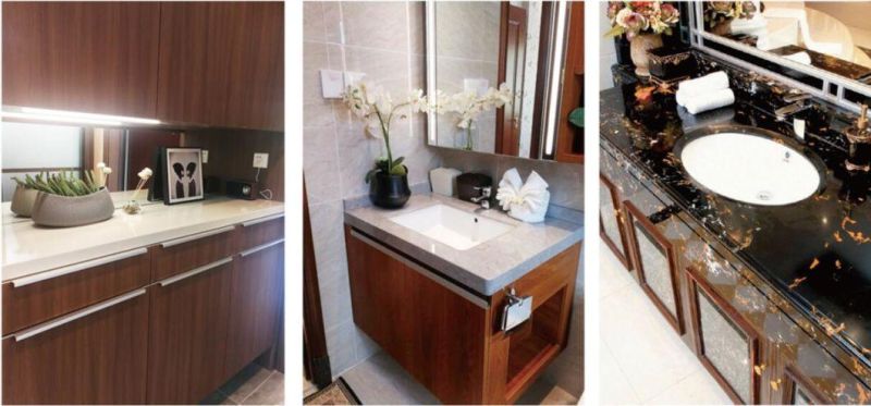 Various Styles Black Quartz Slab Artificial Stone for Kitchen Island Countertop