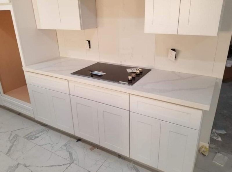 Customized Artificial White Quartz Countertops for Kitchen