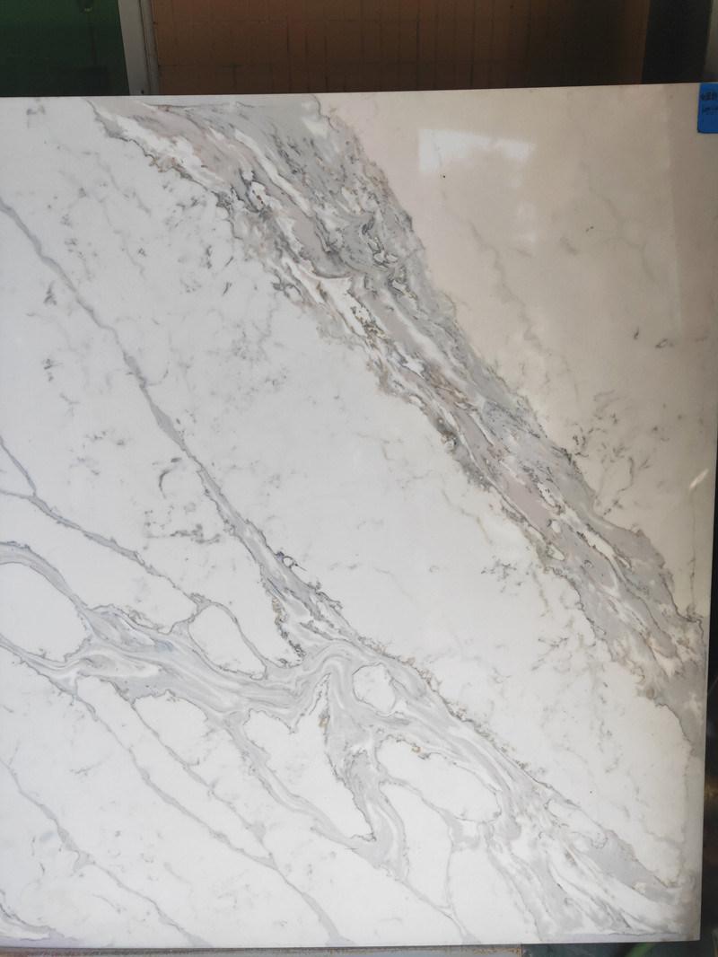 China Quartz Factory White Calacatta Quartz Countertops for Kitchen/Hotel/Home/Residential/Commercial/Bathroom