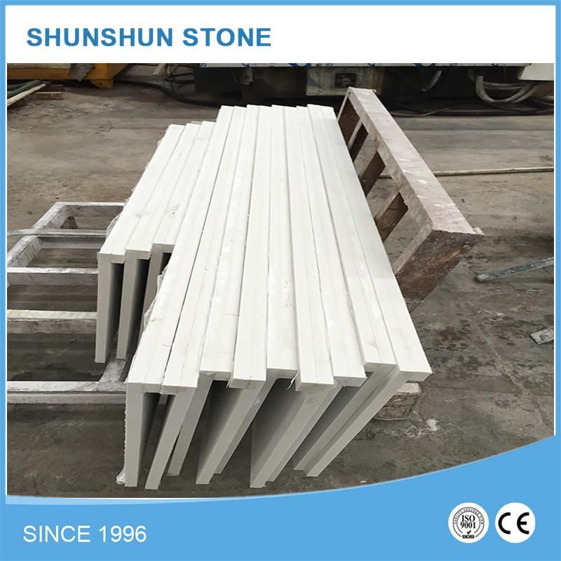Artificial White Calacatta Quartz Stone Table Top for Kitchen Furniture