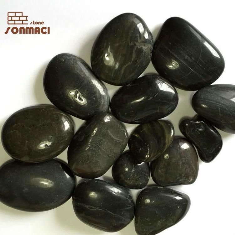 A Grade High Polished Black River Pebble Stone