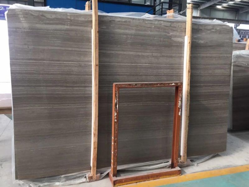 Popular Natural Coffee Brown Wood Marble Slab and Tile for Hotel Wall Floor Decorate