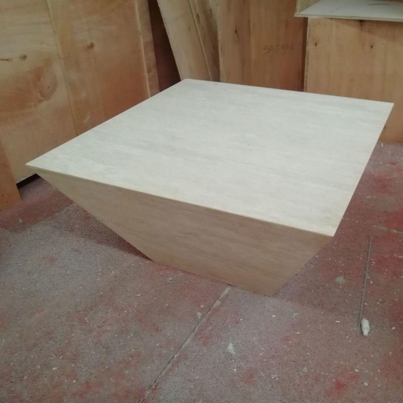 Ivory Travertine Stone Furniture Beige White Marble Travertini Coffee Bar Top