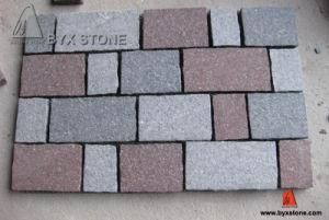Red &amp; Green &amp; Grey Porphyry Flamed Cobblestone for Outdoor Paving