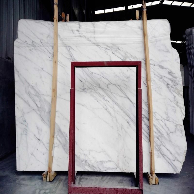 Premium Statuario White Marble Slab for Interior Decoration Factory Price