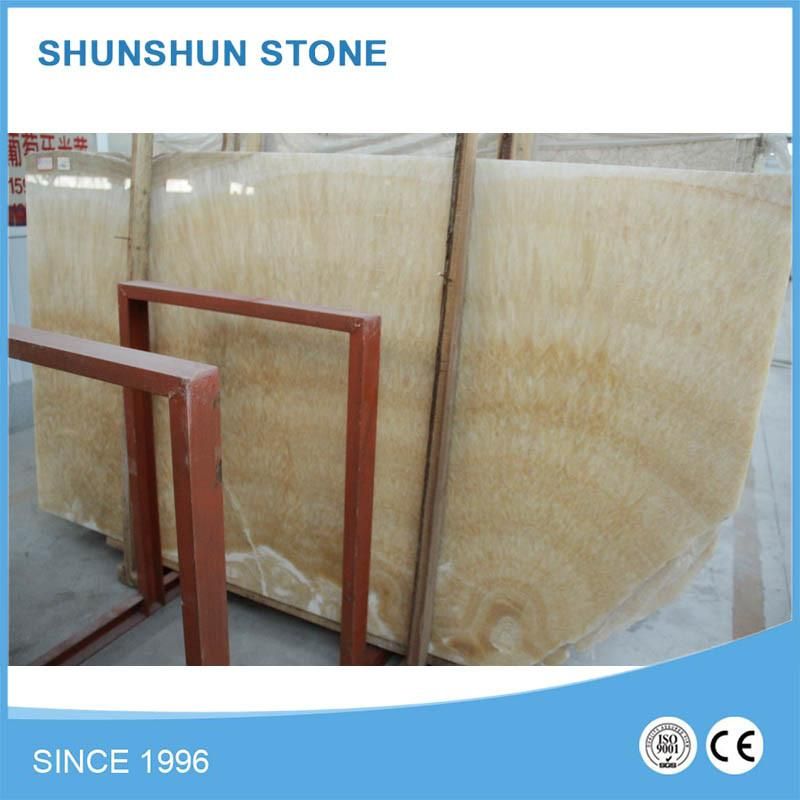 Chinese Honey Yellow Onyx Marble Slabs for Wall Facade and Flooring