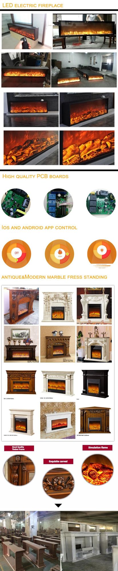 Freestanding Home Indoor Electric Fireplace (VA067-F7-DH)