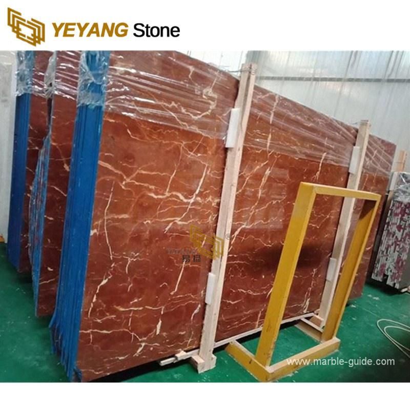 Rojo Coral Red Marble Slabs for Bathroom/Kitchen/Vanity/Countertop/Hotel