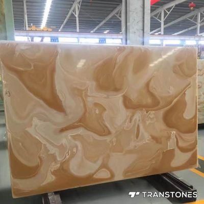 Polished Solid Surface Stone Feature Alabaster Slab for Checkout Counter