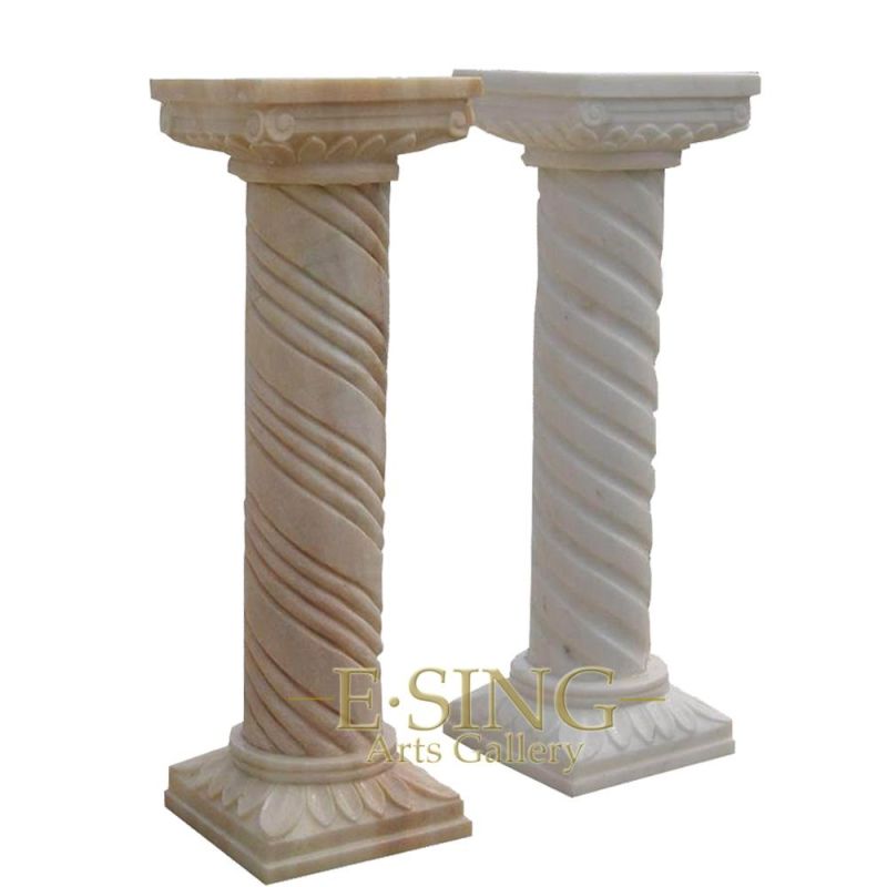 Customized Marble Stone Pillar Pedestal Sculpture Decorative Marble Pedestal Base for Sculpture