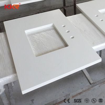 Customized Pure White/ Marble-Like Bathroom Vanity Tops 0603