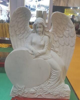 Best Selling America Style Angel Cemetery Headstones Tombstone with Heart