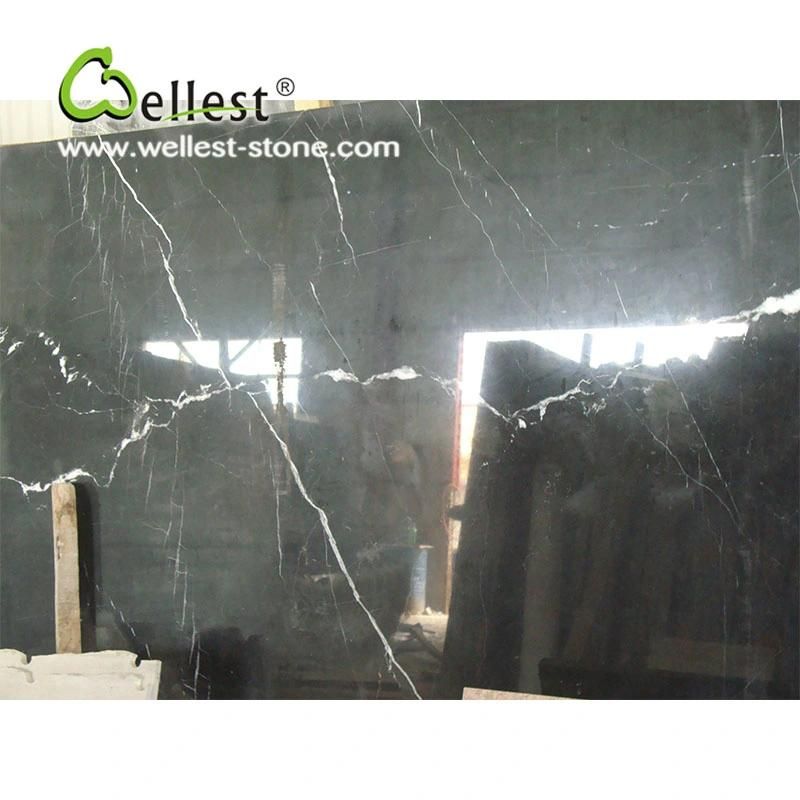 Natural Black Marble Slab Kitchen Countertop Stone Bathroom Vanity Top Polished Finish