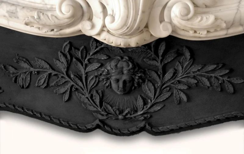 Louis Xv Style Carved Statuary Marble Fireplace Surround Mantel