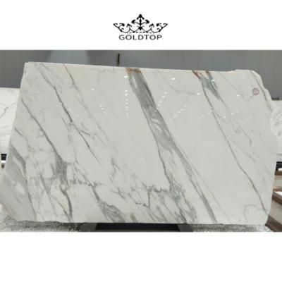 Kitchen Cabinet Countertops Island Worktop Wall Panels Tiles Tabletops Bathroom Vanity Calacatta White Natural Stone Marble Slab