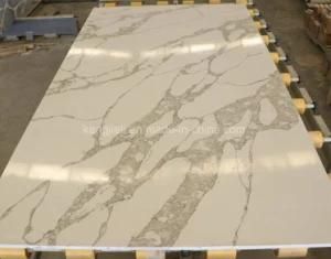 White Color Grey Veins Calacatta Quartz with Different Veins