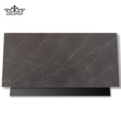 The High Grade Artificial Stone Polished/Honed Surface Kitchen/Bathroom Countertop Laurent Black Quartz for Home