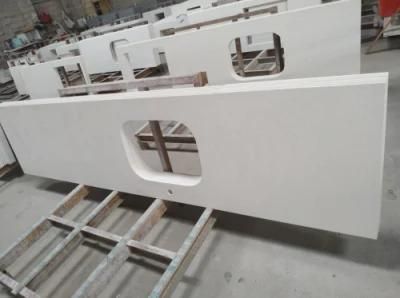 Pure White Artificial Quartz Counter Tops for Project Customized
