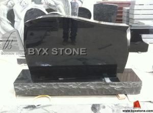 Classic Black Granite Serp-Top Monument / Headstone