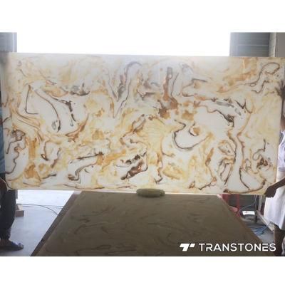 Translucent Stone Slabs Faux Brick Artificial Onyx Panel with Glossy Finishes