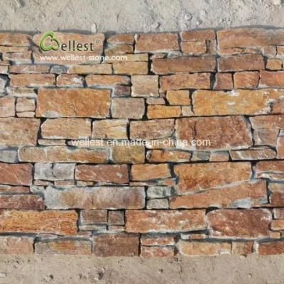 Burning Color Exterior Stone Veneer Wall Panels for Retaining Wall