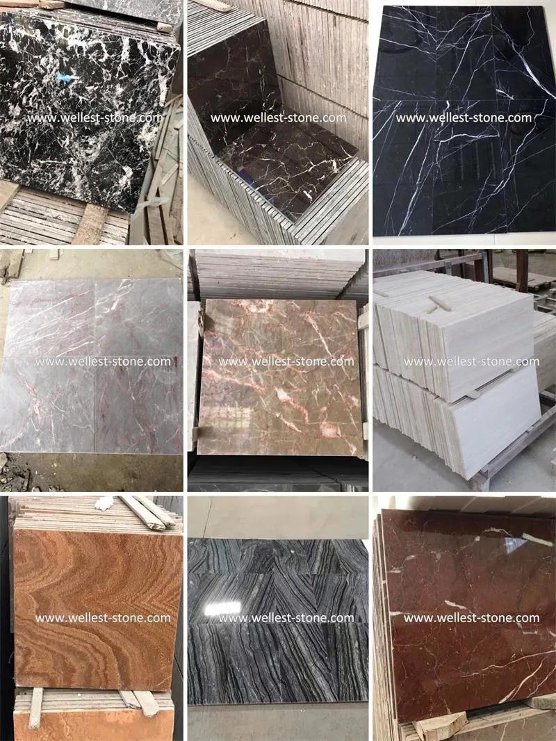 Elegant White with Vein Marble Tile with Honed Finishing