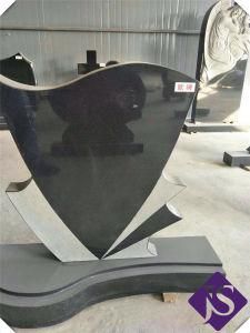 Cheap Black Carved Heart Shaped Granite Tombstone/Monuments/Headstone