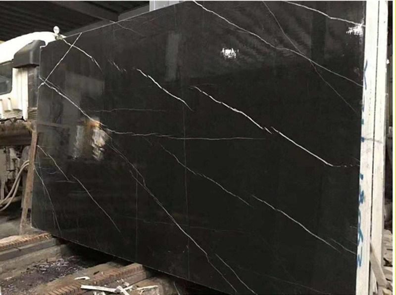 Black Nero Marquina Marble Slabs for Kitchen Countertop/Flooring/Steps/Stairs/Bathroom/Vanity