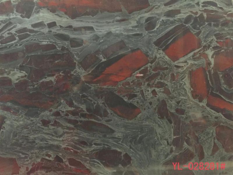 Iron Oxide Red Marble Slabs for Flooring Tile, Countertop