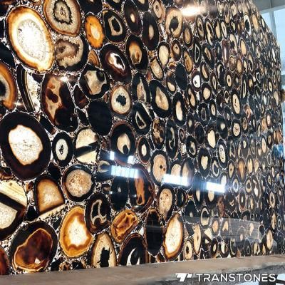 Decorated Building Material Translucent Polished Natural Agate Sheet