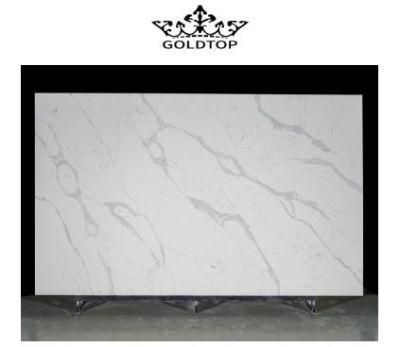 Retro Stylevintage Style Delicate Crema Calacatta White Artificial Quartz for Kitchen Countertop