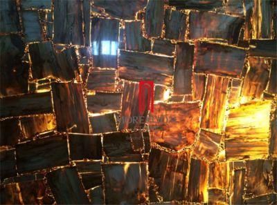 Moreroom Stone Interior Countertop / Wall /Table Top / Flooring Design Translucent Semi Precious Stone Petrified Wood Stone