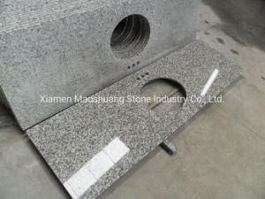 Chinese Granite Tiger Skin White/Leopard Skin Prefab Vanity Top with Backsplash and Ceramic Sink