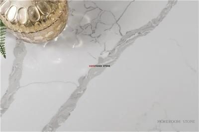 Calacatta White Quartz Stone Artificial Stone for Kitchen Counter Top
