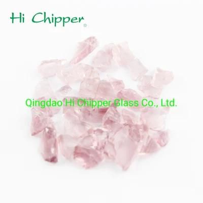 Terrazzo Flooring Concrete Broken Pink Glass Rocks Decoration