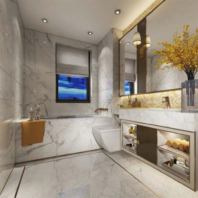 Grey/White/Black/Red/Brown/Green/Golden/Yellow/Polished/Leathered/Honed/Flamed Calaeatta White Customized Marble Tiles for Wall and Floor