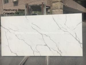 Artificial Stone Calacatta White Quartz Slabs for Hospitality Residential Vanity Tops Kitchen Cabinets