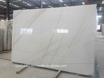 China White Golden Veins Marble Polished/Honed Slab for Flooring Tile/Paving Tile/Bathroom