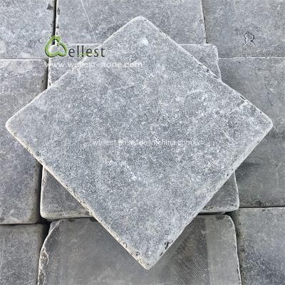 Tumbled Dark Grey Blue Limestone Patio Paver