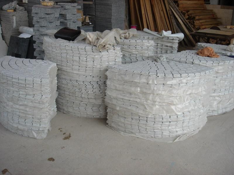 Meshed Fan Shaped Paving Stone Driveway Paving Granite Block Paved Stone Driveways