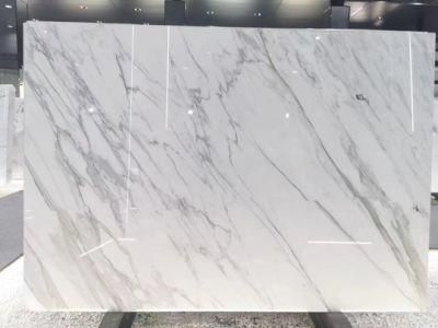 Kitchen Countertop Table Top Gold Marble Tile Price White Calacatta Natural Stone Marble Slab