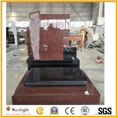 High Polish Multicolor/Imperial/Aurora Red Granite Memorial Natural Headstone Marble Tombstone