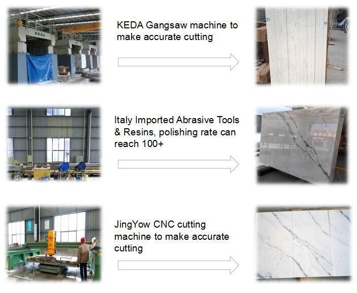 Polishing Natural Grey/White Marble Tiles/Slabs for Wall/Flooring/Mosaic Garden/Villa Project