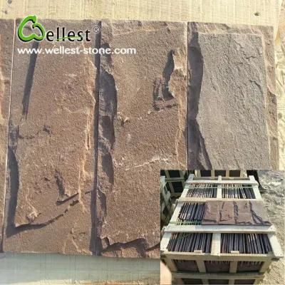 Beautiful Brown Sandstone Mushroom Wall Tile for Villa Column Fence