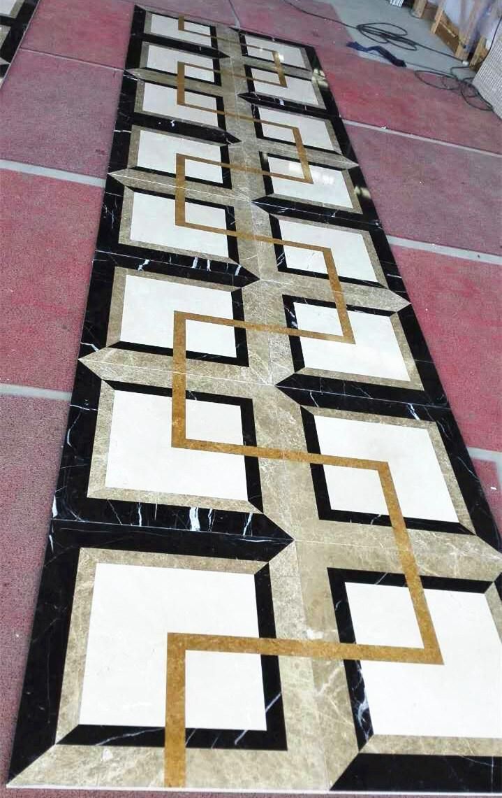 Water-Jet Design Ceramic Floor Tile Composite Nature Marble